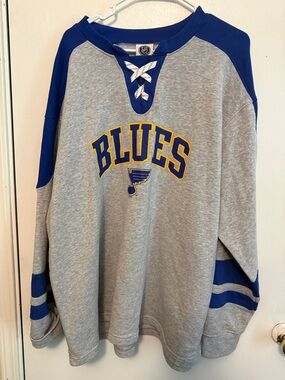 NHL St. Louis Blues Gray Sweatshirt with Royal Blue & Yellow Accents